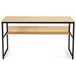 Costway 55'' Engineered Wood Computer Desk with Storage Shelf in Natural