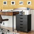 Costway 5-drawer Wheels Chest Storage Dresser Floor Cabinet Organizer in Black