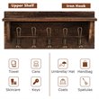Costway Entryway Hanging Shelf Rustic Wooden Wall-Mounted Coat Rack in Brown