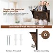 Costway Entryway Hanging Shelf Rustic Wooden Wall-Mounted Coat Rack in Brown