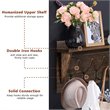 Costway Entryway Hanging Shelf Rustic Wooden Wall-Mounted Coat Rack in Brown