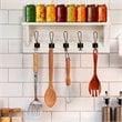 Costway Entryway Hanging Shelf Rustic Wooden Wall-Mounted Coat Rack in White