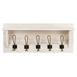Costway Entryway Hanging Shelf Rustic Wooden Wall-Mounted Coat Rack in White