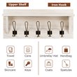 Costway Entryway Hanging Shelf Rustic Wooden Wall-Mounted Coat Rack in White