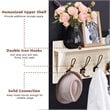 Costway Entryway Hanging Shelf Rustic Wooden Wall-Mounted Coat Rack in White