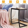 Costway C-shaped Contemporary MDF and Steel End Table with Steel Frame in Coffee