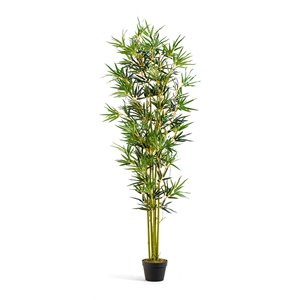 Costway 6ft Home Office Decorative Artificial Bamboo Silk Tree Planter in Green