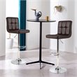 Costway PU Leather and Metal Adjustable Swivel Bar Stools in Brown (Set of 2)