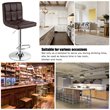 Costway PU Leather and Metal Adjustable Swivel Bar Stools in Brown (Set of 2)