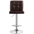 Costway PU Leather and Metal Adjustable Swivel Bar Stools in Brown (Set of 2)