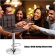 Costway PU Leather and Metal Adjustable Swivel Bar Stools in Brown (Set of 2)