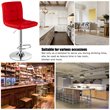 Costway PU Leather and Metal Adjustable Swivel Bar Stools in Red (Set of 2)