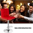 Costway PU Leather and Metal Adjustable Swivel Bar Stools in Red (Set of 2)