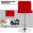 Costway PU Leather and Metal Adjustable Swivel Bar Stools in Red (Set of 2)