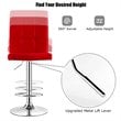 Costway PU Leather and Metal Adjustable Swivel Bar Stools in Red (Set of 2)