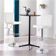 Costway PU Leather and Metal Adjustable Swivel Bar Stools in White (Set of 2)