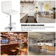 Costway PU Leather and Metal Adjustable Swivel Bar Stools in White (Set of 2)