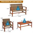 Costway 4-piece Rattan Patio Furniture Set with Wide Backrest in Coffee