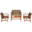 Costway 4-piece Rattan Patio Furniture Set with Wide Backrest in Coffee