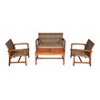 Costway 4-piece Rattan Patio Furniture Set with Wide Backrest in Coffee