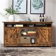Costway 60'' TV Stand Entertainment Center with Shelves & Cabinet in Brown