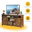 Costway 60'' TV Stand Entertainment Center with Shelves & Cabinet in Brown