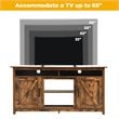 Costway 60'' TV Stand Entertainment Center with Shelves & Cabinet in Brown