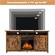 Costway 60'' TV Stand Entertainment Center with Electric Fireplace in Brown