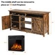 Costway 60'' TV Stand Entertainment Center with Electric Fireplace in Brown