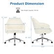 Costway Metal Sponge and Faux Fur Adjustable Swivel Office Chair in Beige