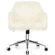 Costway Metal Sponge and Faux Fur Adjustable Swivel Office Chair in Beige