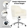 Costway Metal Sponge and Faux Fur Adjustable Swivel Office Chair in Beige
