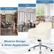 Costway Metal Sponge and Faux Fur Adjustable Swivel Office Chair in Beige