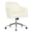 Costway Metal Sponge and Faux Fur Adjustable Swivel Office Chair in Beige