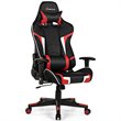 Costway Metal Gaming Computer Desk & Chair Set with Monitor Shelf in Red