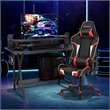 Costway Metal Gaming Computer Desk & Chair Set with Monitor Shelf in Red