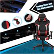 Costway Metal Gaming Computer Desk & Chair Set with Monitor Shelf in Red