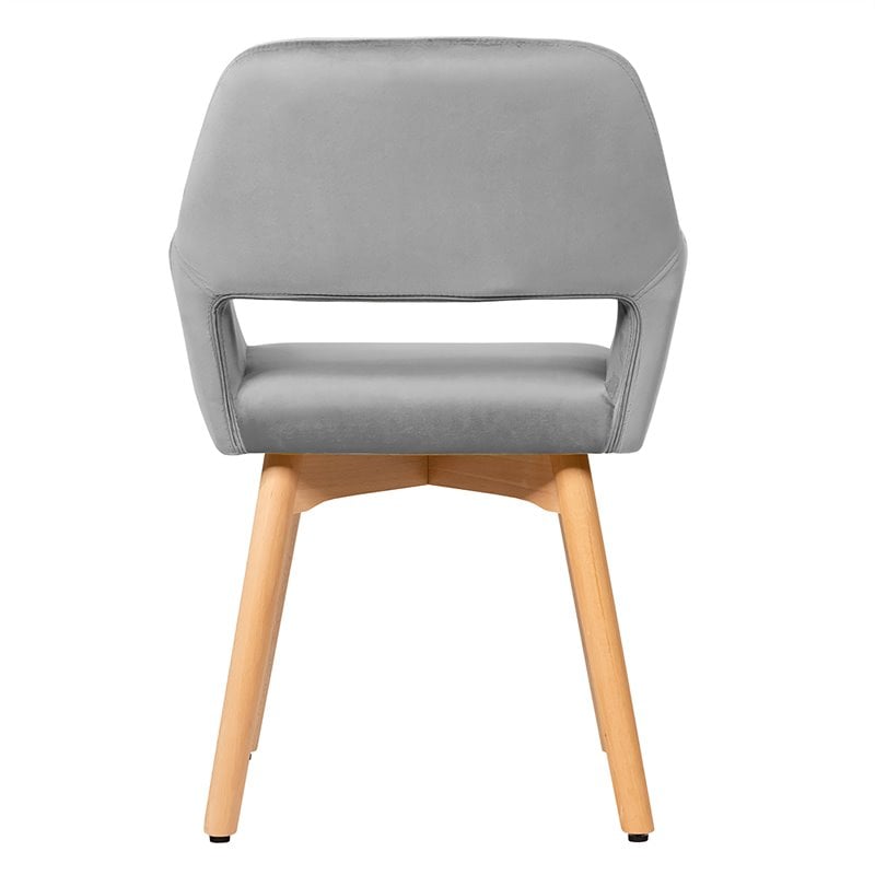 Costway Iron and Velvet Fabric Accent Leisure Armchairs in Gray (Set of 2)