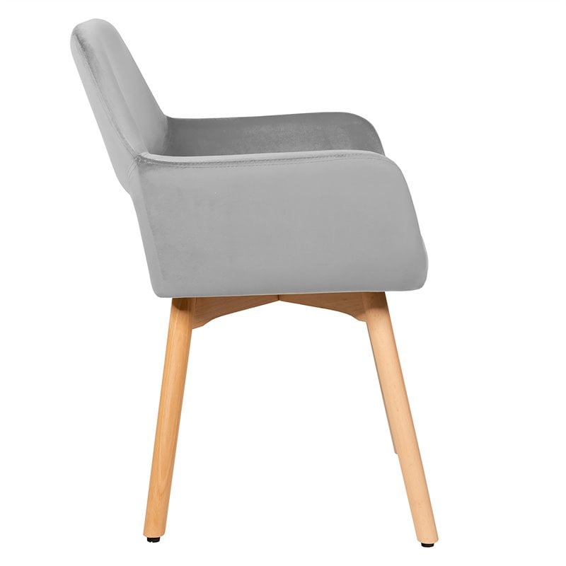 Costway Iron and Velvet Fabric Accent Leisure Armchairs in Gray (Set of 2)