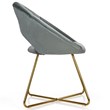 Costway Contemporary Velvet Accent Chair with Golden Metal Leg in Gray