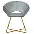 Costway Contemporary Velvet Accent Chair with Golden Metal Leg in Gray