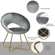 Costway Contemporary Velvet Accent Chair with Golden Metal Leg in Gray