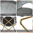 Costway Contemporary Velvet Accent Chair with Golden Metal Leg in Gray