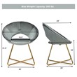 Costway Contemporary Velvet Accent Chair with Golden Metal Leg in Gray