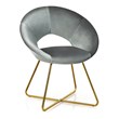 Costway Contemporary Velvet Accent Chair with Golden Metal Leg in Gray