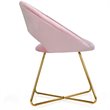 Costway Contemporary Velvet Accent Chair with Golden Metal Leg in Pink