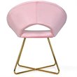 Costway Contemporary Velvet Accent Chair with Golden Metal Leg in Pink