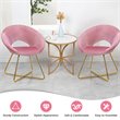 Costway Contemporary Velvet Accent Chair with Golden Metal Leg in Pink