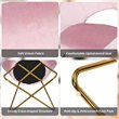 Costway Contemporary Velvet Accent Chair with Golden Metal Leg in Pink