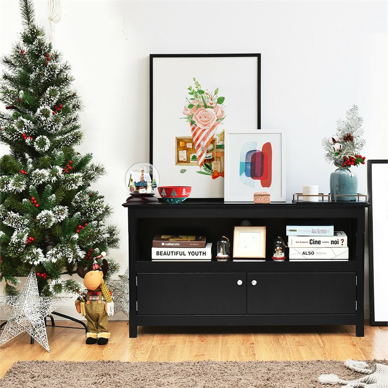Costway Wooden Free Standing Console TV Media Cabinet for TVs up to 48